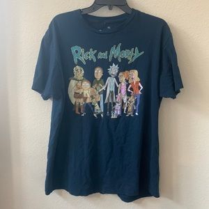 Mens XL navy blue Rick and Morty tee shirt